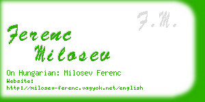 ferenc milosev business card